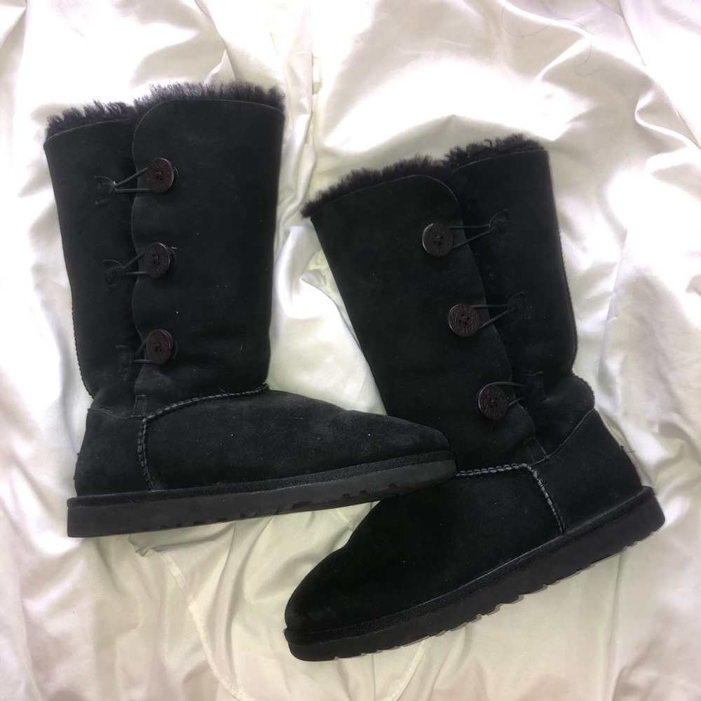 tall black button uggs